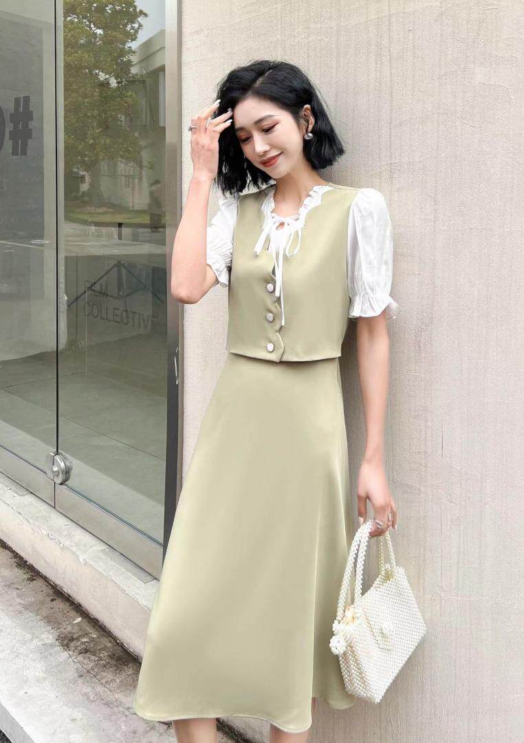 [现货]假两件套连衣裙，三色、三码，女装连衣裙，依柏璐(1F)