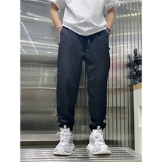 夏季风休闲裤男女同款宽松哈伦裤潮流纯色九分裤盘扣束脚运动裤，男装休闲裤，星座506A