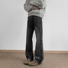 C315-G3010秋冬现货美潮高品质重水洗微喇牛仔裤地毯(P70X98)4，男装牛仔裤，电商C315