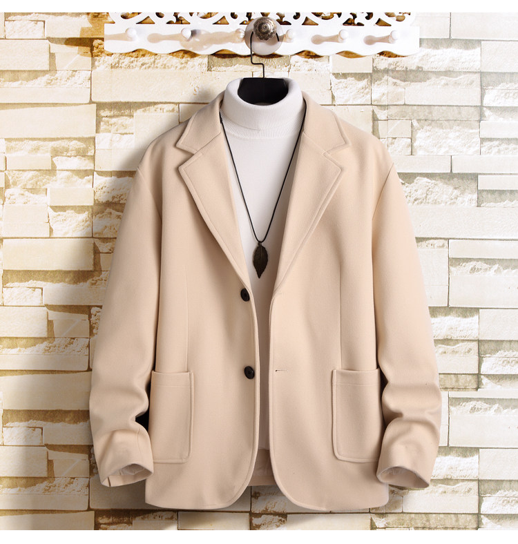 N6169/P95加棉P105冬季新开叉呢料毛呢西服男宽松外套上衣呢大衣,男装西服,电商A141