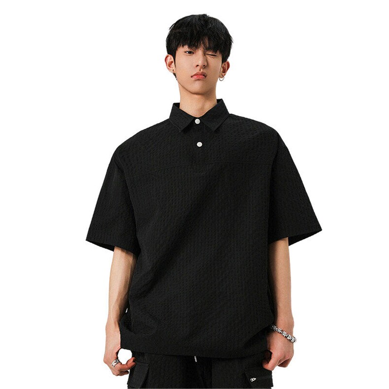 短袖t恤男2025新款夏季美式重磅polo衫休闲半袖上衣潮JS5067-P35,男装Polo衫,星座610（原A335）
