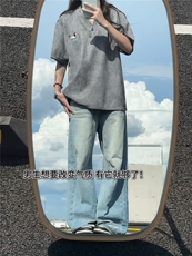 XZ809A/SSS11/P45/控58扎染冰丝绣花腊肠狗V领T恤，男装T恤，星座809A(原222-1)