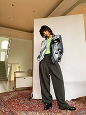 印花挺阔西装，女装西装，WAN QING万青