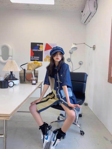 拼接衬衣，女装，YOUER DENG