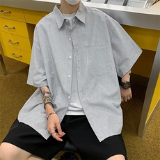 原宿方领简约潮流夏季衬衫短袖文艺男潮青春流行标准FC19P30，男装衬衫，星座1116-2