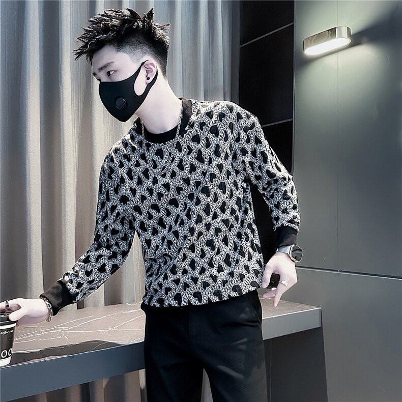 爱心提花圆领卫衣男社会小伙店主风301C-WY69-P58控88,男装卫衣,星座301C（原B323）