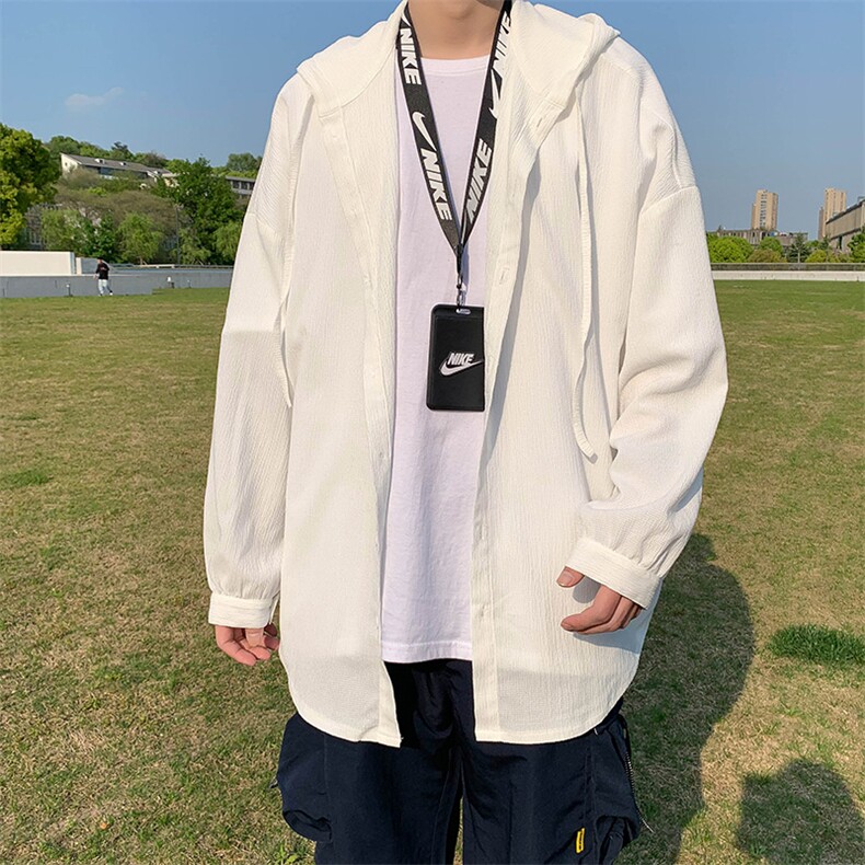 709-F501-P5020新款港风连帽宽松衬衣夏季百搭休闲防晒衣男,男装衬衫,星座709