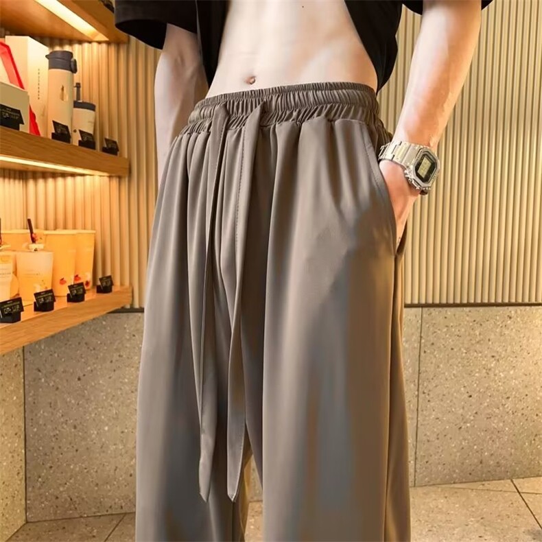 新款青春流行男休闲裤简约长裤夏季冰丝休闲裤KA709P23图片