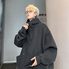 WY605-P48美式连帽秋季高级感慵懒双拉链开衫卫衣，男装卫衣，星座1503