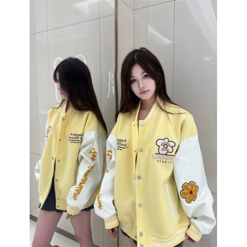 1457#高质量原版做工原版面料棒球服外套女,女装短外套,星座506A