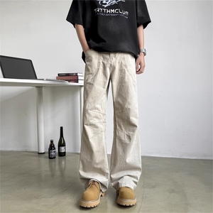 美式工装休闲裤男女男生高级感vibe风cleanfit微喇裤子LA1122-P53图片