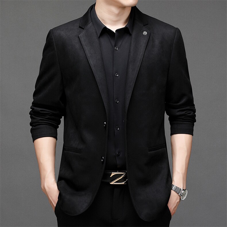 男士2023年秋季新款长袖休闲西服中青年纯色便服外套AJY9663-P180,男装西服,电商B212（原钱塘6029）