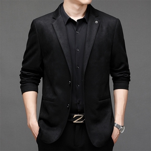 男士2023年秋季新款长袖休闲西服中青年纯色便服外套AJY9663-P180图片