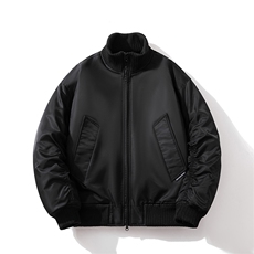现货2色秋冬带帽可拆卸针织立领飞行服外套棉服夹克，男装棉衣，电商A105