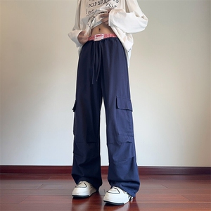 抖音品质秋季新款潮流美式拼接宽松休闲裤B315-K24355-特p40-控78图片