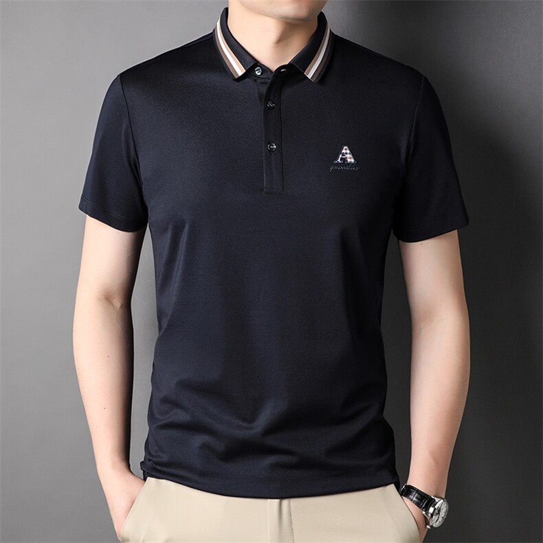 POLO衫男士短袖t恤翻领2023夏季新款潮牌休闲商务男装上衣图片