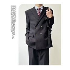 制服男学生单排扣秋季米色西服裤子男士垂感西装新款XZ74P62，男装西服，星座1013-5