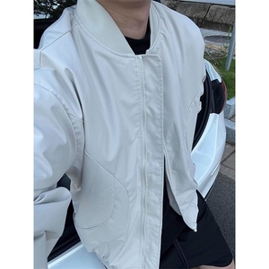 白色ma1飞行员夹克外套美式复古休闲棒球服 JK2402A 特P58图片