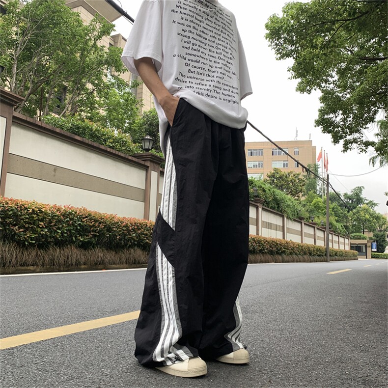XZ-221-1/K9851/P55控78美式复古阔腿直筒条纹运动工装休闲裤,男装工装外套,星座221-1
