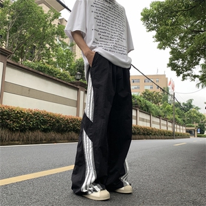 XZ-221-1/K9851/P55控78 美式复古阔腿直筒条纹运动工装休闲裤图片