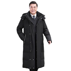 冬装长款过膝加厚中老年白鸭绒羽绒服男爸爸装6577-p130带毛领+10，男装羽绒服，星座1210A