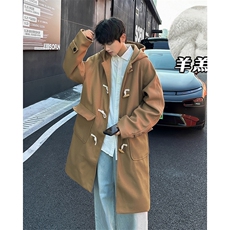 内里羊羔绒中长款风衣男韩版潮流宽松2024冬季ins外套W6207-P103，男装风衣，星座412-2