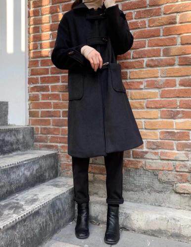 【现货】简约呢料牛角扣大衣 mLXL，女装，FUMEI赋美