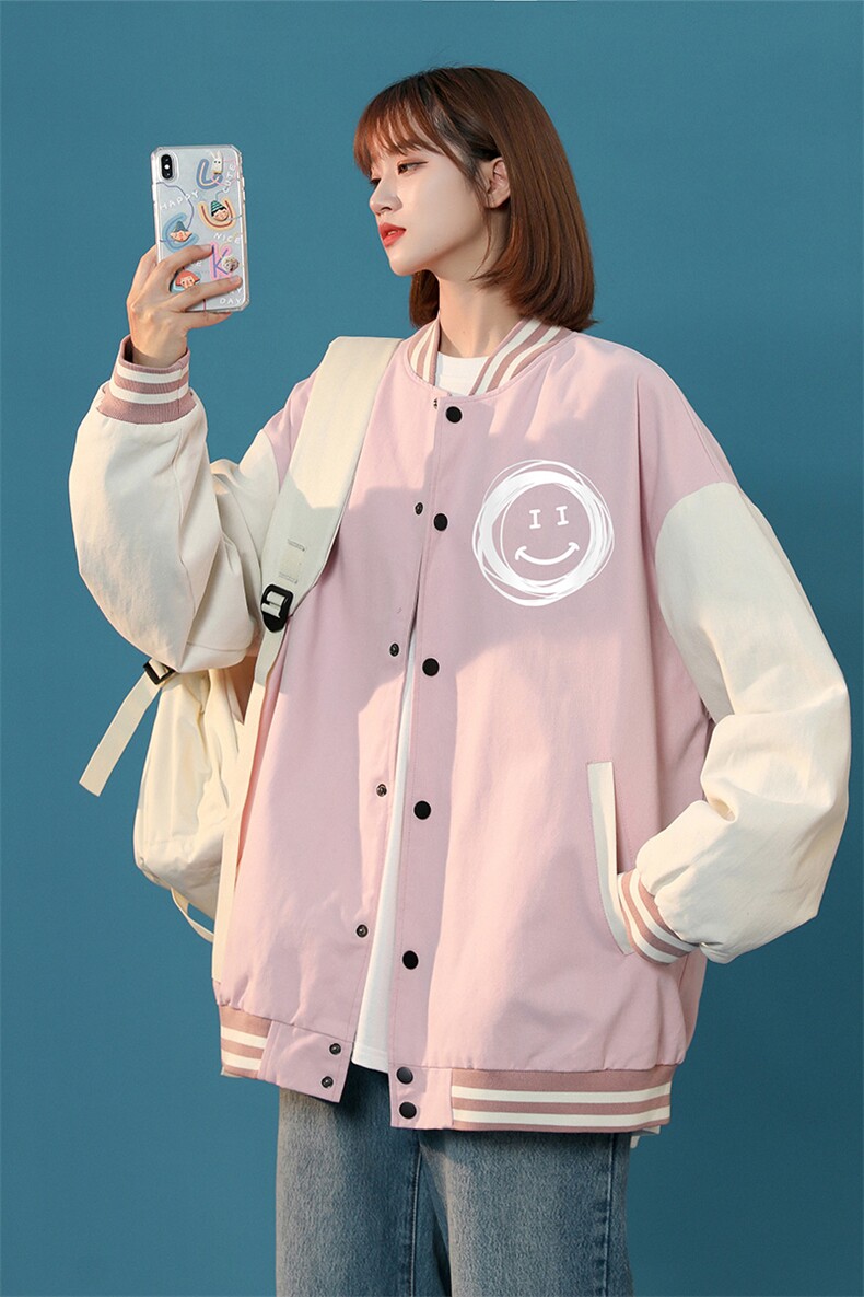 中性风春秋季情侣棒球服男女休闲夹克女时尚外套男BQF265-P50,男装夹克,电商B371