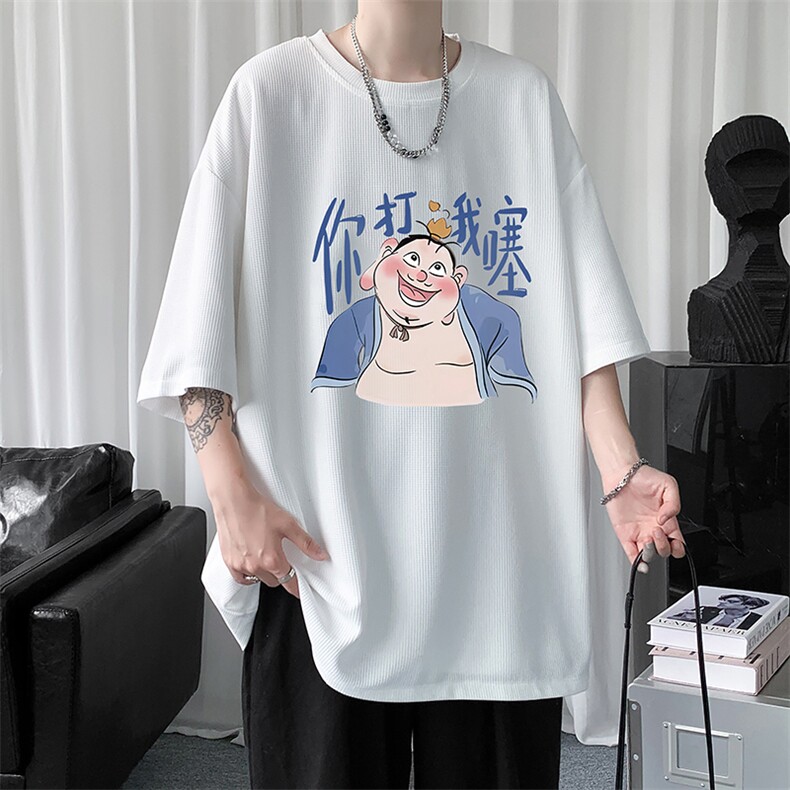 华夫格t恤男短袖男大码五分袖HT73437-P22,男装T恤,电商A040
