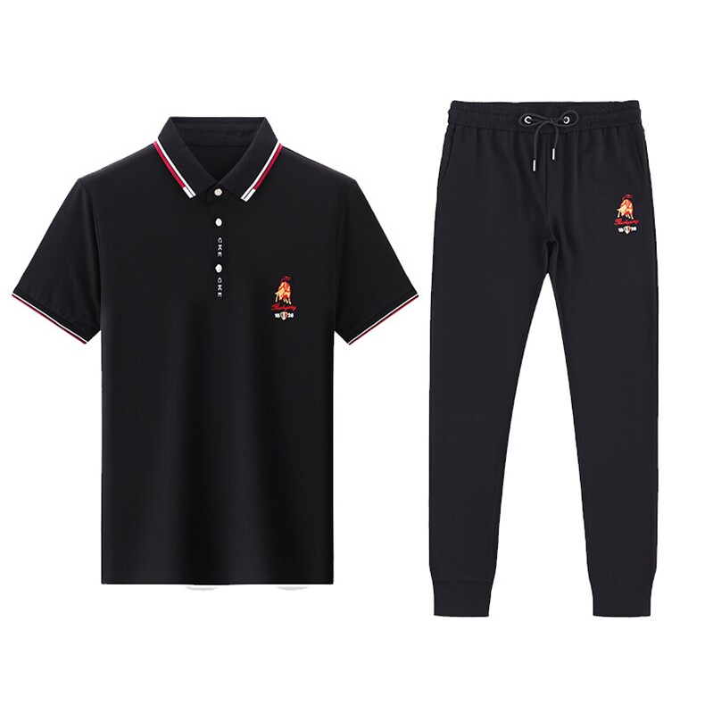 HP506夏季新款男士休闲套装刺绣男装百搭二件套,男装休闲套装,电商B360