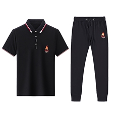 HP506夏季新款男士休闲套装刺绣男装百搭二件套，男装休闲套装，电商B360