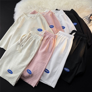 1冰丝短袖T恤男DT8774P35平铺短裤男DK8775P40大码套装TZ8776P75图片