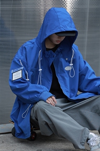 1港风冲锋衣男休闲宽松潮百搭大码M-5XL工装夹克男JK7569P75控99图片