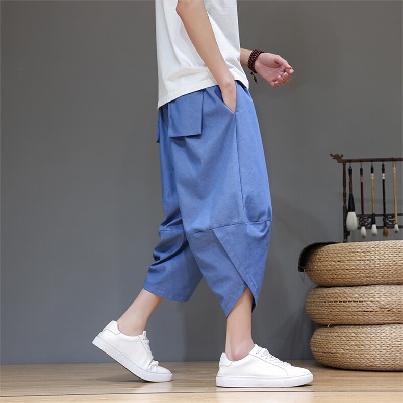 萝卜裤男夏季宽松牛仔裤子风大码休闲七分阔腿灯笼裤WK30-P45，男装牛仔裤，星座219