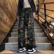 彩色休闲裤男韩版潮流高街帅气阔腿2024春季新款ins长裤K4803-P43，男装休闲裤，星座412-2