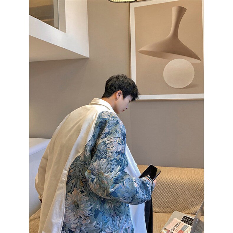 港风花型长袖衬衫大码M-5XL情侣风衬衫男长袖衬衣CS7714P60,男装衬衫,星座227-7