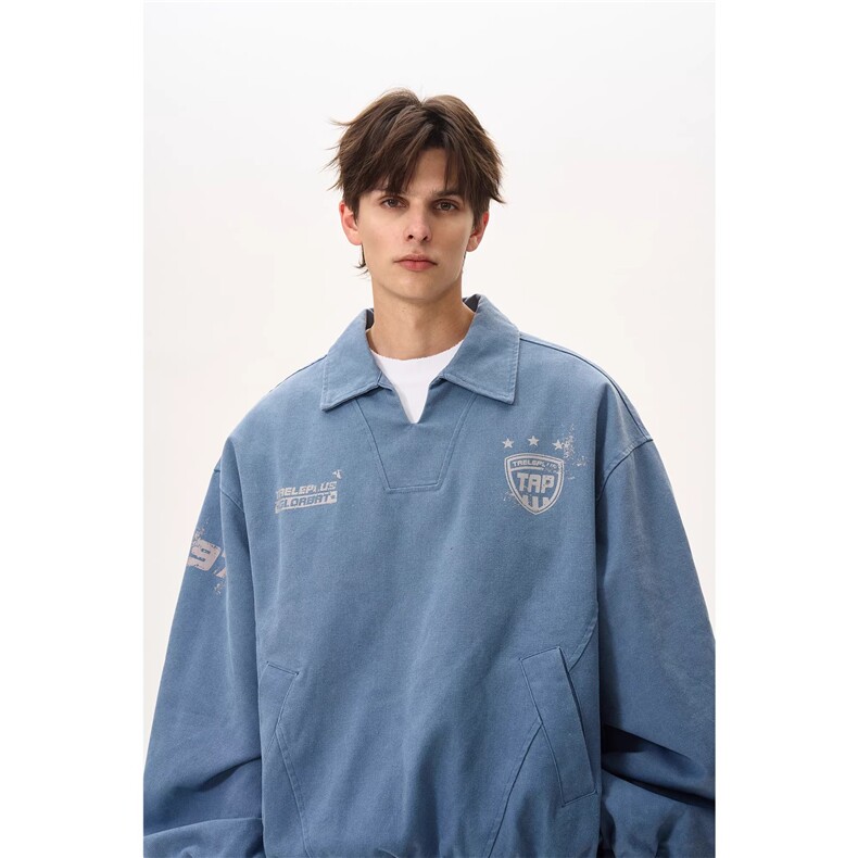 1506-1/WJK0111/P91做旧水洗工装卫衣巴恩布复古外套polo衫百搭,男装工装外套,星座1506-1