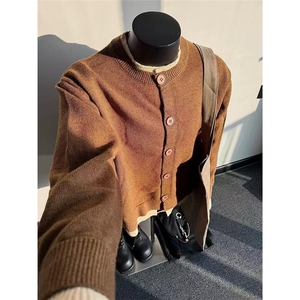 美式潮牌秋冬加厚假两件撞色毛衣休闲百搭宽松外套男女LMC033-P68图片