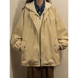 中性PU皮假两件复古做旧面料金属装饰大码M-5XL夹克男JK77767P108图片