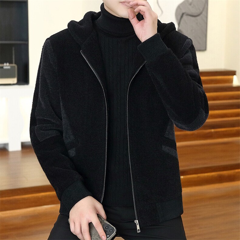 秋冬新款男士拼接连帽休闲毛呢大衣短款夹克外套上衣D23P155控238,男装毛呢大衣,电商B226-2（原B217-2）