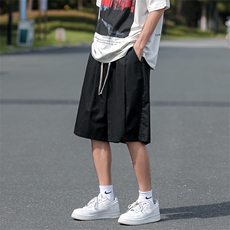 潮宽松直筒阔腿休闲五分裤日系ins复古工装裤子男K3884-P28，男装休闲裤，星座512-2