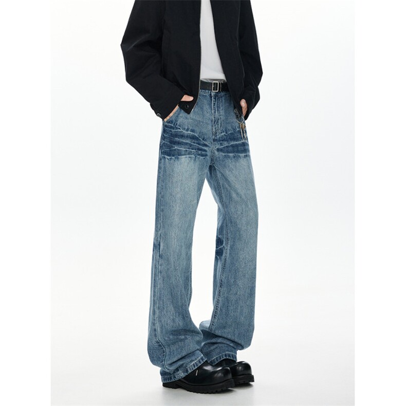 现货春款闪电裤牛仔裤男裤子美式高街窄版抖音得物k78特批42，男装牛仔裤，星座1011-1