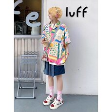 夏威夷短袖花衬衫女夏季宽松衬衣外套复古休闲情侣上衣潮C2417，男装T恤，星座1116A（原606A-3）
