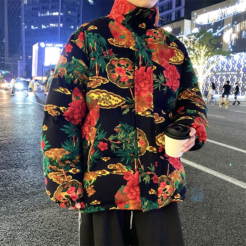 MY205新大花棉衣保暖防寒棉服面包服风民族特色外套大花男女,男装棉衣,星座115A(原星座507）