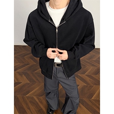 WY888特P45现货460克超柔银狐绒开衫双拉链重磅卫衣男连帽外套b，女装短外套，电商A456（原C415）