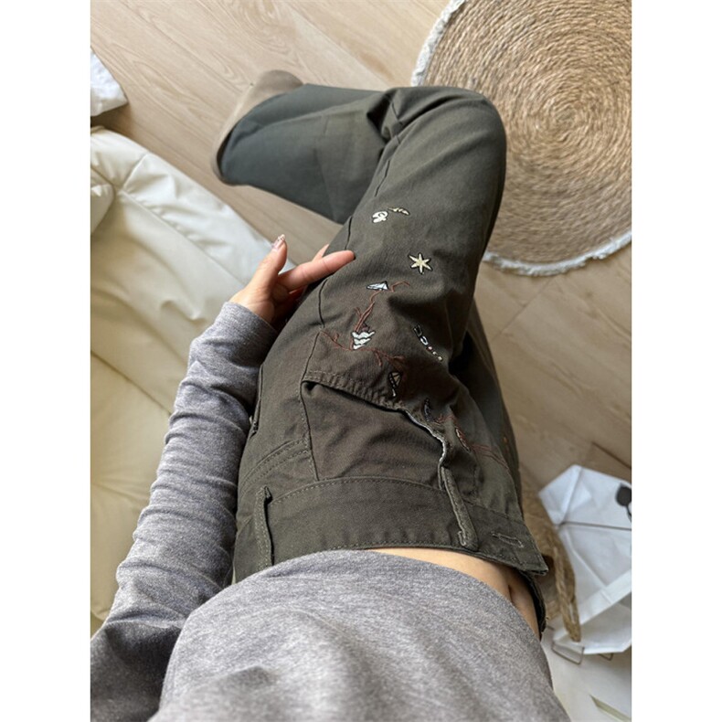 【高质量现货特批48】男女秋冬刺绣水洗棉休闲裤610A-3185,男装休闲裤,星座610A