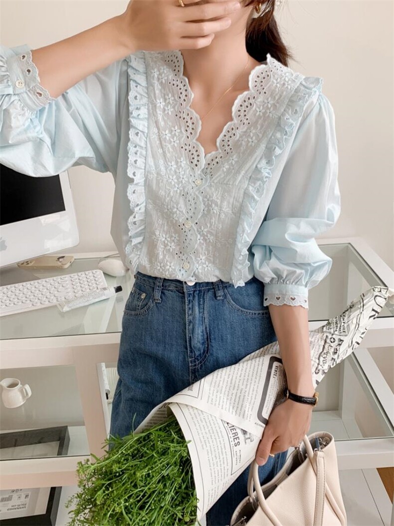 韩系花边领小衫，其它，DAP