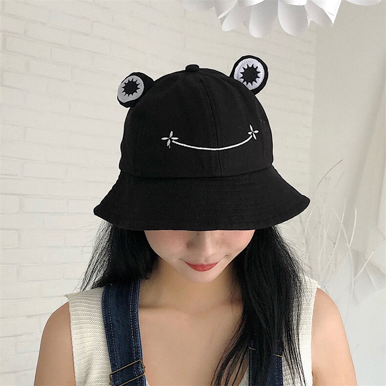 1418春夏新款韩休闲宽檐遮阳帽日系文艺小清新青蛙耳朵渔夫帽,饰品帽子,星座510A-2