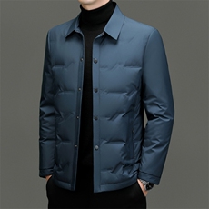 男装羽绒服YR98050跑量继续2024现货90白鹅绒衬衣领款充绒84g，男装衬衫，钱塘207-1