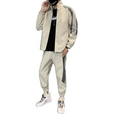 2021现货主推男士立领休闲运动夹克套装青少年外套D02，男装套装，电商B226-2（原B217-2）